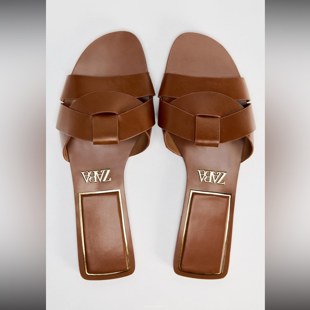 Zara leather sandals brand new